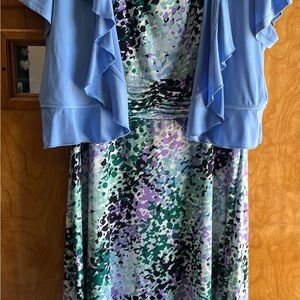 Green and Purple Scoop Neck Maxi Dress for Weddings